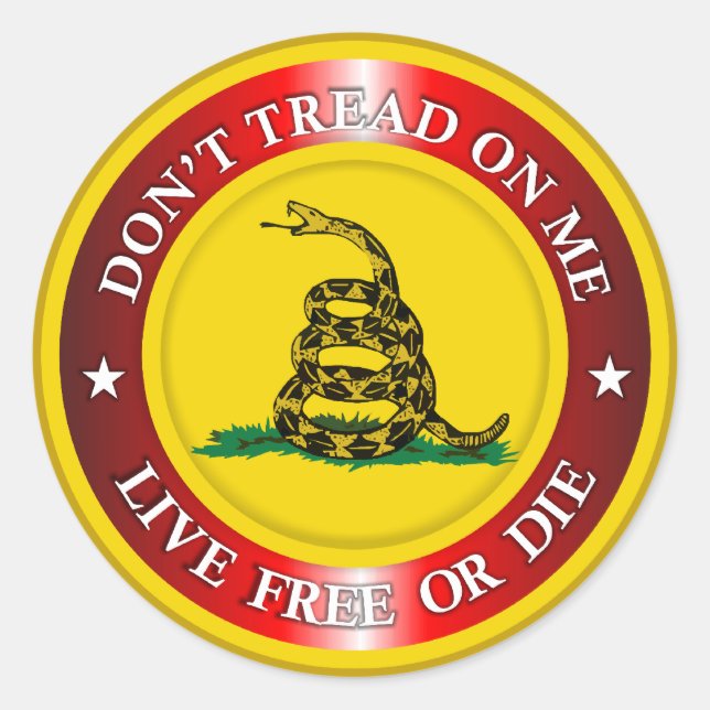 Sticker Rond DTOM - Live Free ou Die 2 (rouge) (Devant)