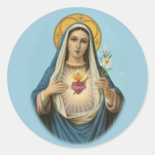 Sticker rond du Coeur Immaculé de Marie