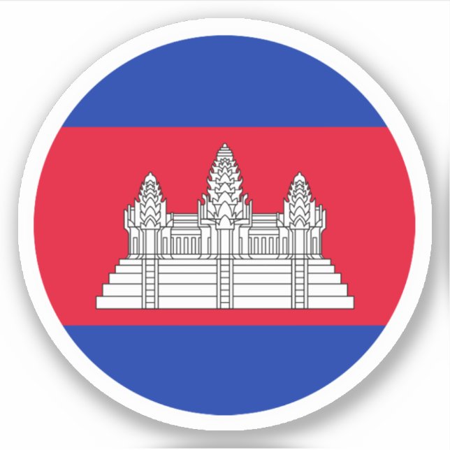 Sticker rond du drapeau cambodgien (Devant)