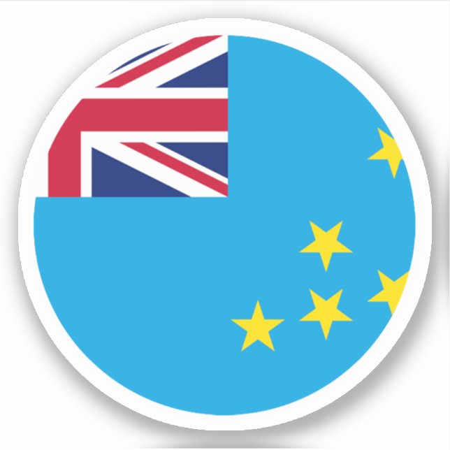 Sticker rond du drapeau de Tuvalu (Devant)