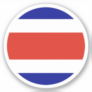 Sticker rond du drapeau du Costa Rica