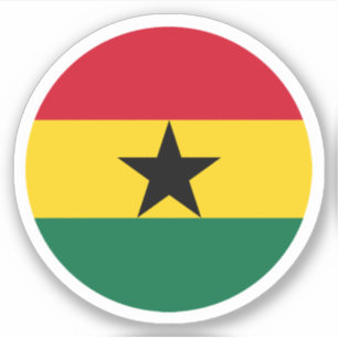 Sticker rond du drapeau du Ghana