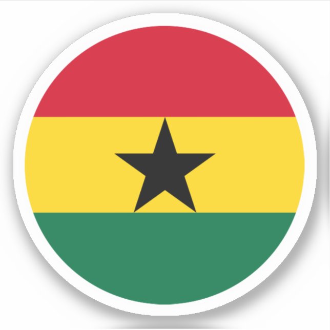 Sticker rond du drapeau du Ghana (Devant)