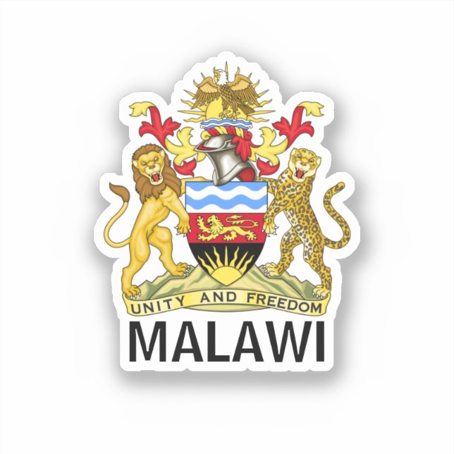 Sticker rond du drapeau du Malawi classique (Recto)
