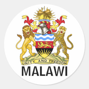Sticker rond du drapeau du Malawi classique