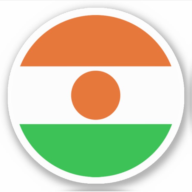 Sticker rond du drapeau du Niger (Devant)