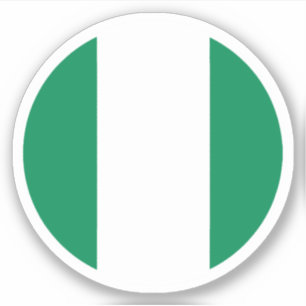 Sticker rond du drapeau du Nigeria
