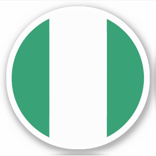 Sticker rond du drapeau du Nigeria (Devant)