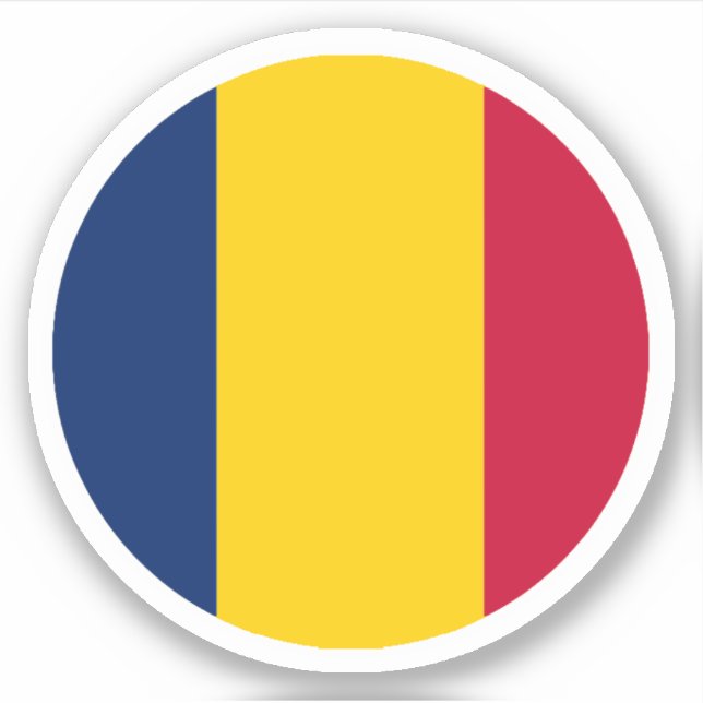 Sticker rond du drapeau du Tchad (Devant)