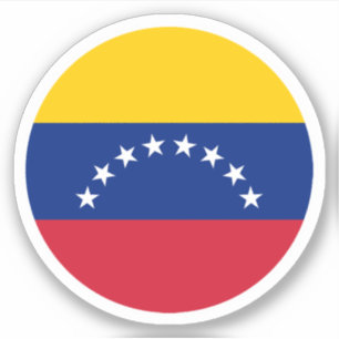 Sticker rond du drapeau du Venezuela