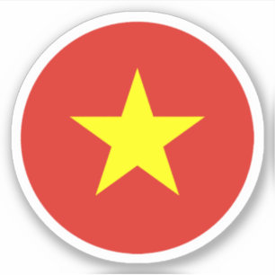 Sticker rond du drapeau du Vietnam