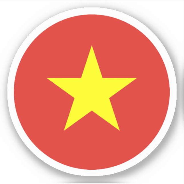 Sticker rond du drapeau du Vietnam (Devant)