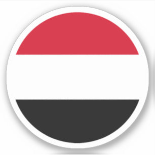 Sticker rond du drapeau du Yémen