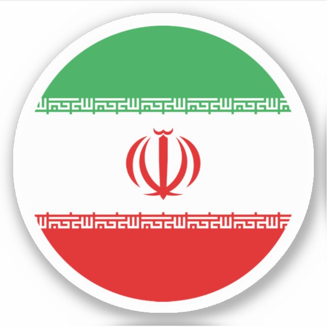 Sticker rond du drapeau iranien (Devant)