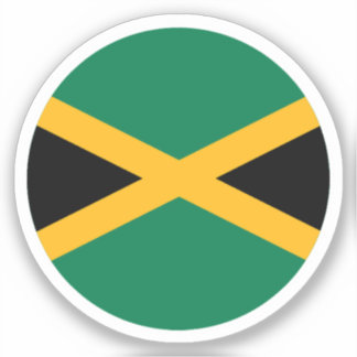 Sticker rond du drapeau jamaïcain