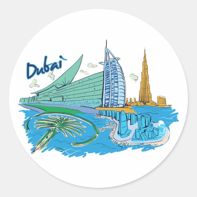 Sticker Rond Dubaï (Devant)
