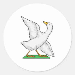 Sticker Rond Duck Yoga Méditation Fitness