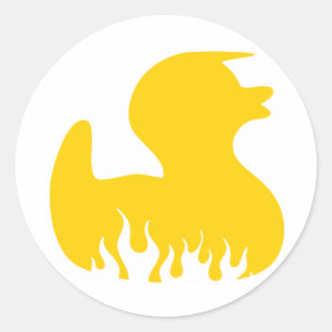 Sticker Rond Duckie en caoutchouc Rockabilly