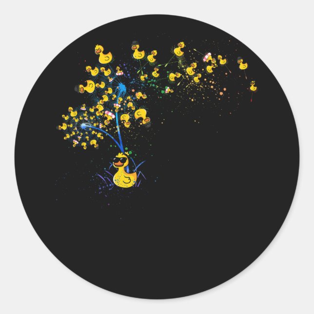 Sticker Rond Ducky Rubber Dandelion Dandelion Duckkber Rubber (Devant)