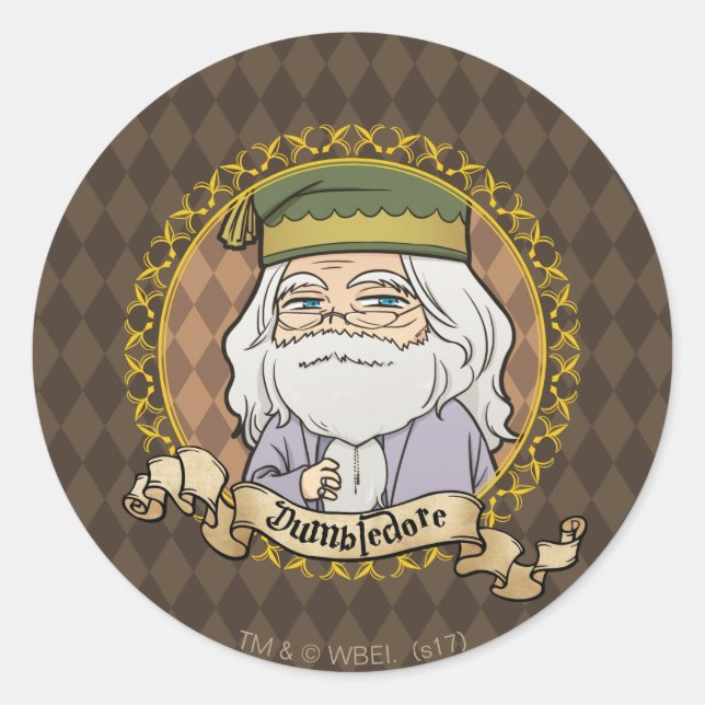 Sticker Rond Dumbledore en anime (Devant)
