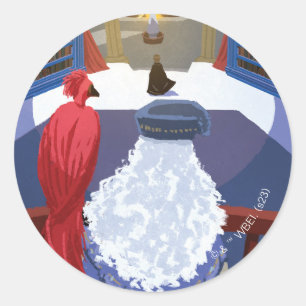 Sticker Rond Dumbledore & Fawkes sur Balcon