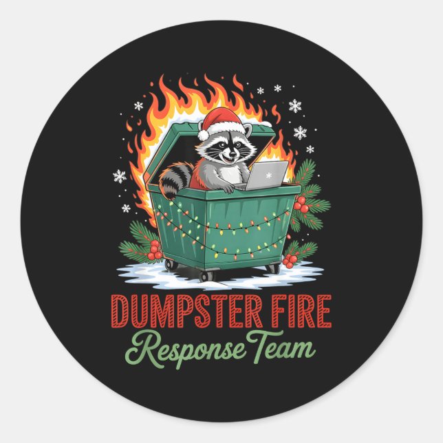Sticker Rond Dumpster Fire Resnse Team Leader Christmas  (Devant)