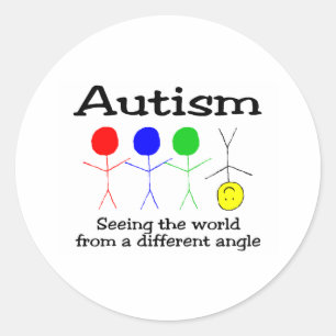 Sticker Rond ....D'Un Angle Différent (Personnes)