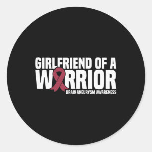 Sticker Rond D'Un Cerveau Guerrier Sensibilisation À L'Aneurysm
