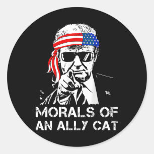 Sticker Rond D'Un Chat Allié Drôle Trump 2024 Président Trump