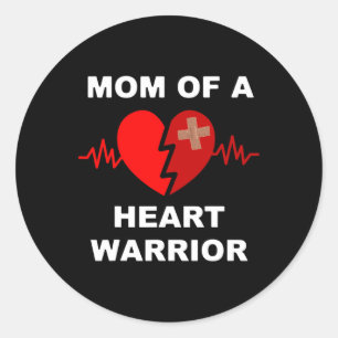 Sticker Rond D'Un Guerrier Du Coeur T Chemise Problème Cardiaqu