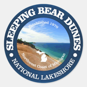 Sticker Rond Dunes Des Ours Qui Dormissent
