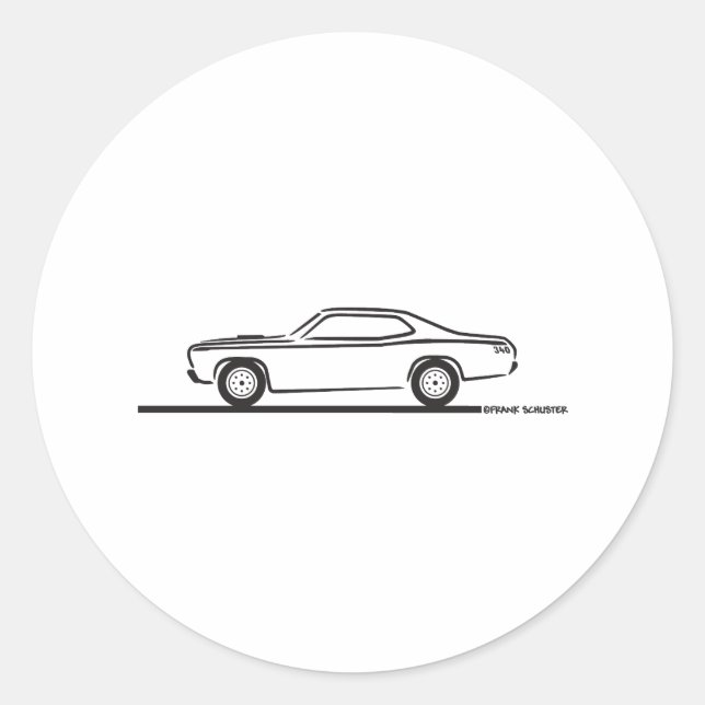 Sticker Rond Duster Plymouth 1971 (Devant)