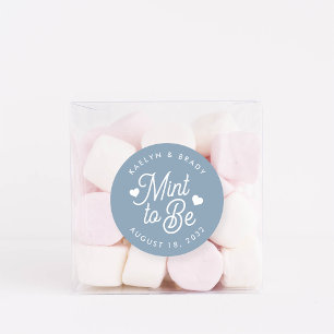 Sticker Rond Dusty Blue   Monnaie à être personnalisée mariage 