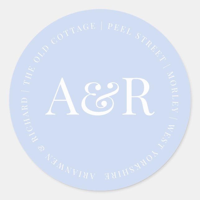 Sticker Rond Dusty Purple Floral Garden Invitation de mariage, (Devant)