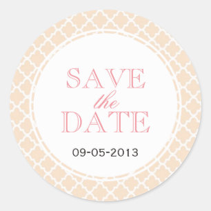 Sticker Rond Dusty rose carreaux marocains SAUVER LE mariage DA