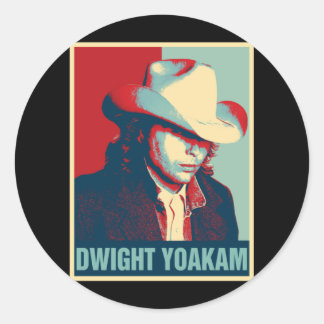 Sticker Rond Dwight Yoakam Retro Hope Style Cadeau Pour Fans.pn