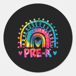Sticker Rond Dye Prek Enseignant Rainbow Preschool Retourner À 