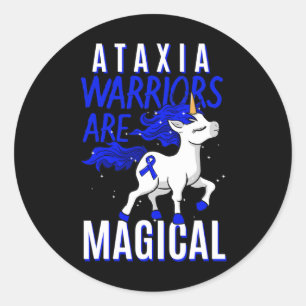 Sticker Rond Dystaxia Friedreich's Unicorn Lo