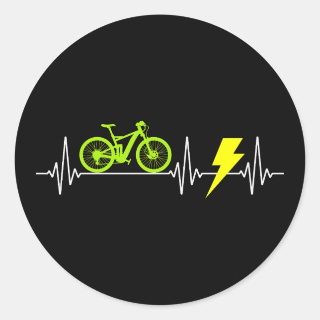 Sticker Rond E-Bike Électrique-Vélo E-Cycliste Bicyclage battem (Devant)