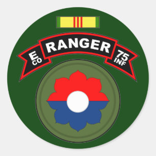 Sticker Rond E Co, 75e régiment d'infanterie - Rangers, Vietnam