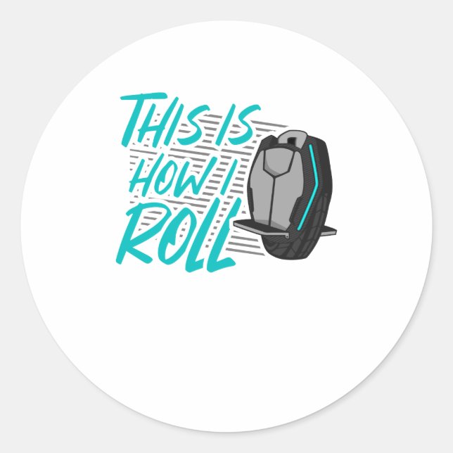 Sticker Rond E Unicycle EUC Monowheel Comment rouler (Devant)