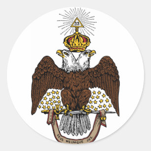 Sticker Rond Eagle Brown de cerf écossais du 33e degré