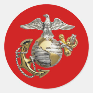 Sticker Rond Eagle Globe et Ancre