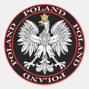Sticker Rond Eagle polonais rond