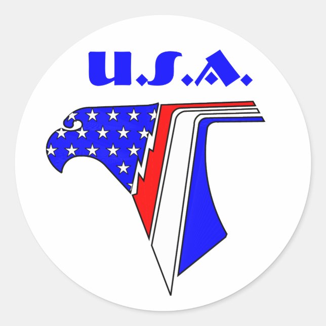 STICKER ROND EAGLE STARS, U.S.A. (Devant)