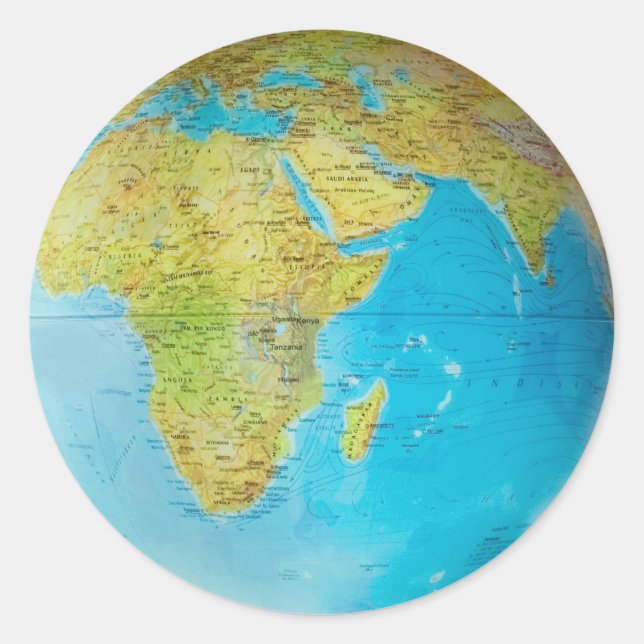 Sticker Rond Earth Globe 2 (Devant)