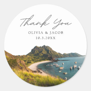 Sticker Rond East Nusa Tenggara Wedding Favoriser Merci Photo