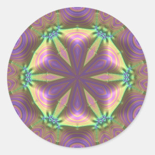 Sticker Rond EASTER Abstrait Mauve Green