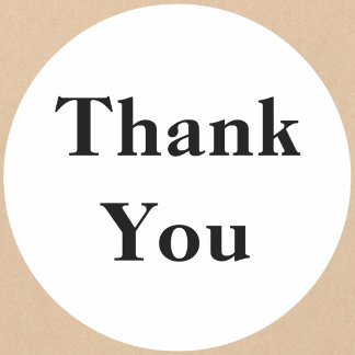 Sticker Rond Easy To Read Minimal Thank You