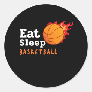 Sticker Rond Eat Sleep Basketball